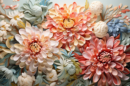 3D立体艺术创意花朵背景图片