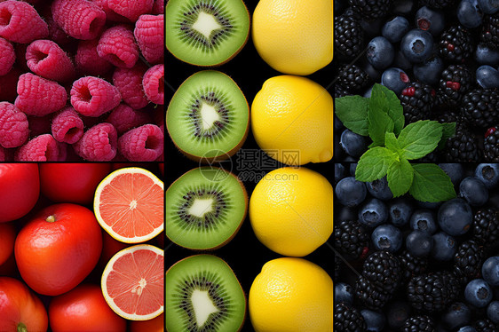 颜色各异的水果图片