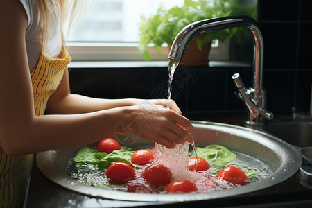清洗蔬菜的水槽图片