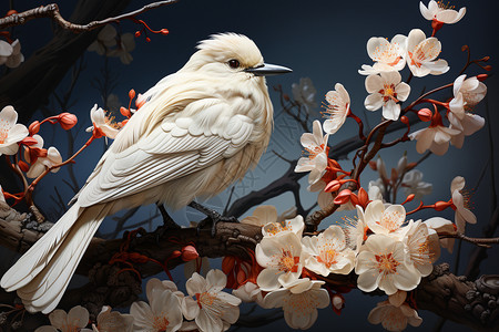 枝头上的小鸟刺绣图片
