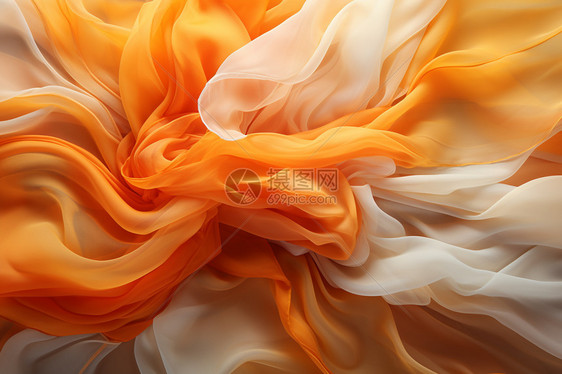 橙白相间的丝绸图片