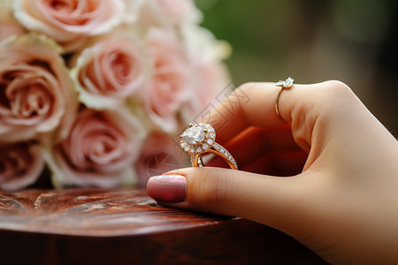 璀璨的钻石戒指背景图片