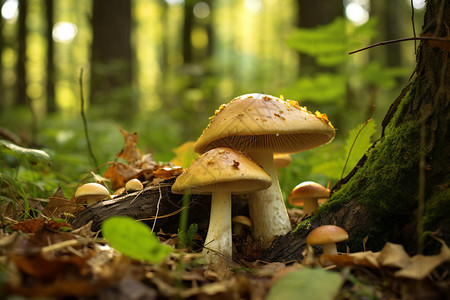 野外生长的蘑菇图片
