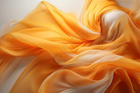 流动性橙色丝绸织物图片