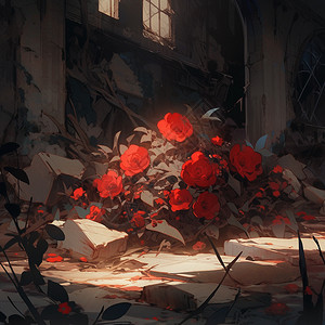 战火玫瑰背景图片
