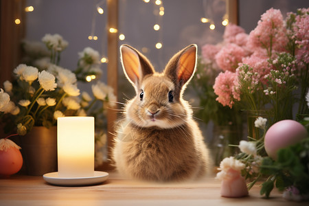 梦幻场景中的兔子图片