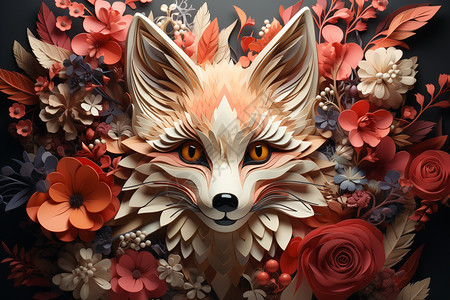 3D艺术创意狐狸插图高清图片