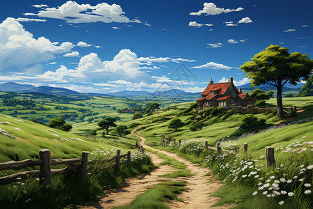 平静的乡村风景图片