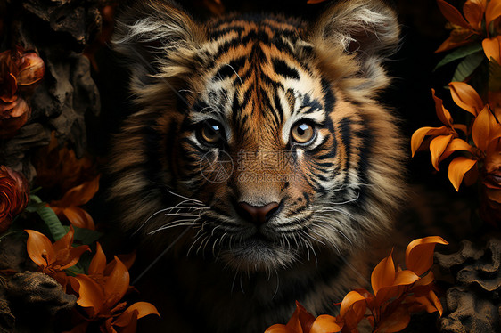 丛林中的老虎幼崽图片