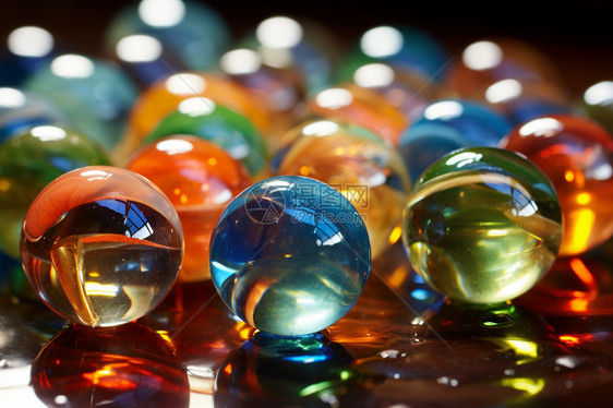 童年回忆的彩色玻璃球图片
