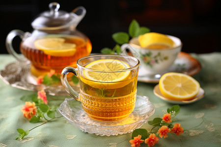 健康养生的柠檬茶图片