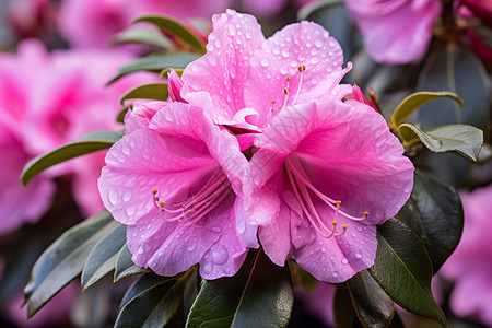 雨后杜鹃花图片