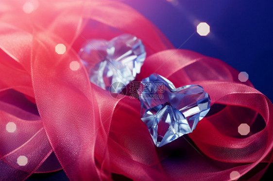浪漫的心形钻石图片