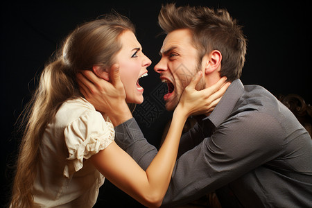 争吵的情侣生气争议图片素材
