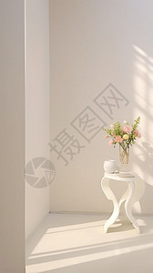 白色系室内花瓶装饰背景图片