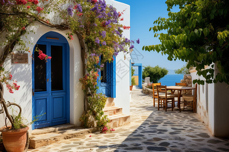 美丽的地中海岛屿上的建筑图片