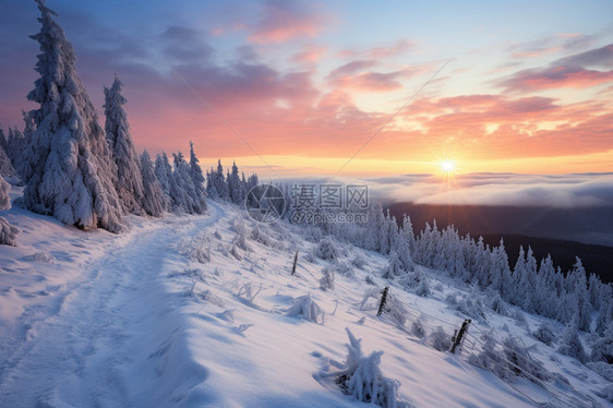 雪山的自然景色图片