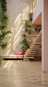 现代家居的绿植装饰图片