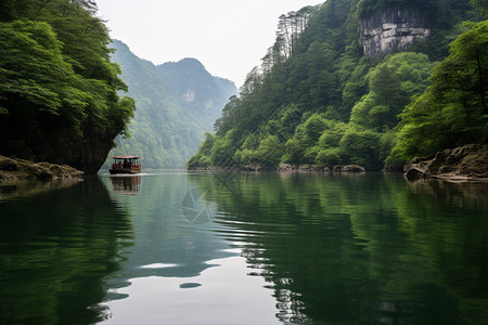 夏季宝峰湖的美丽景观图片