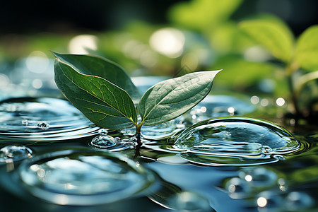 水域中的植物图片