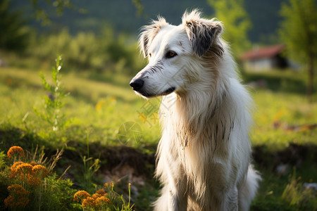 家养的俄罗斯猎狼犬图片