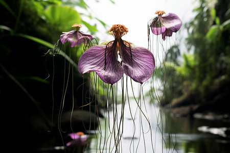 热带丛林中盛开的兰花图片