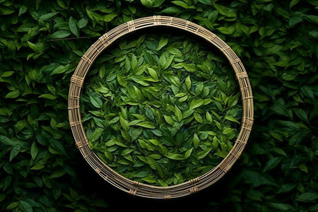 农村新鲜的绿色茶叶图片