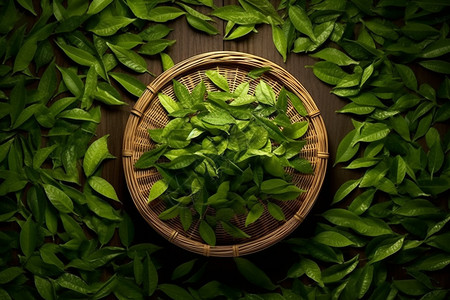 健康养生的绿茶背景图片