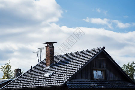 乡村房屋建筑的屋顶图片