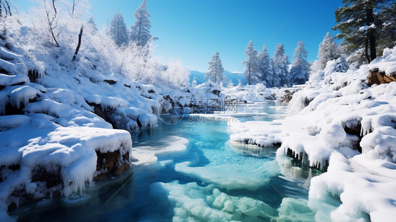 大雪后的高山景观图片