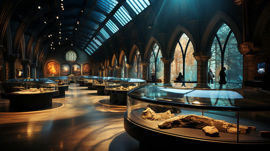 古典装潢的化石展厅图片