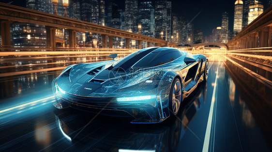 科技感未来高速汽车图片