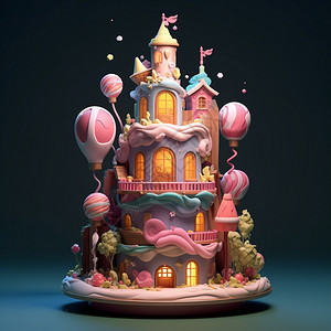 梦幻创意美感的卡通蛋糕图片