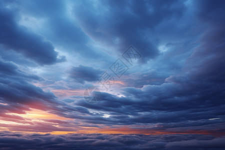 自然的云彩和夕阳图片