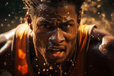 全身湿透的篮球运动员图片