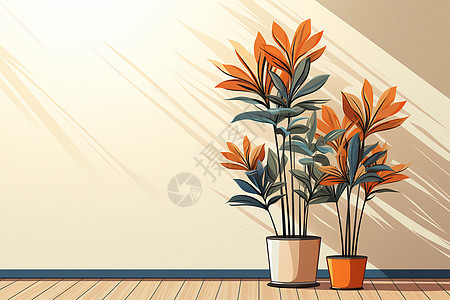 室内富有生机的植物装饰背景图片