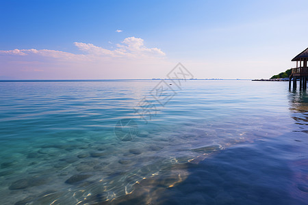 清澈湛蓝的大海景观背景图片