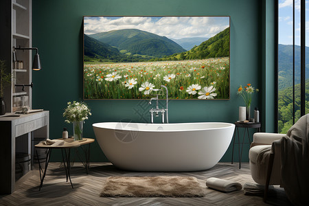 浴室里的浴缸图片