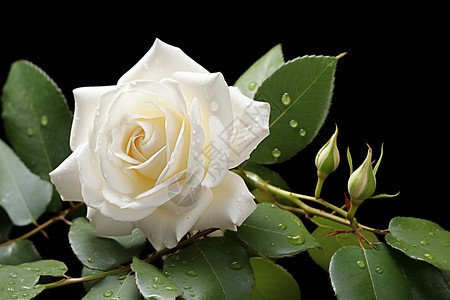 盛开的白色玫瑰图片