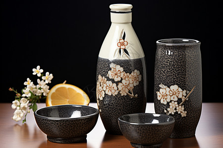 日式陶瓷酒具图片