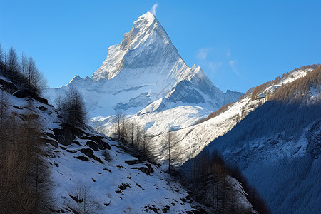 高山雪峰中的绝美景色图片