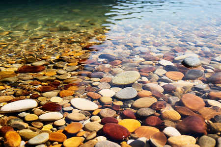 河岸边的石子背景图片