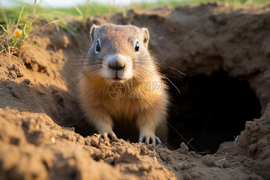 小鼠仔在洞穴中窥探高清图片下载正版图片600470632摄图网
