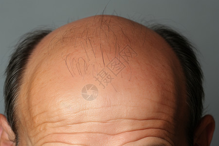 头顶脱发的男人图片