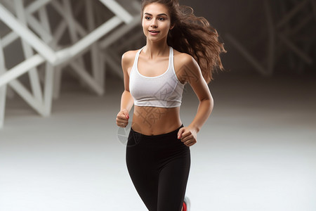 奔跑的女性健身者图片