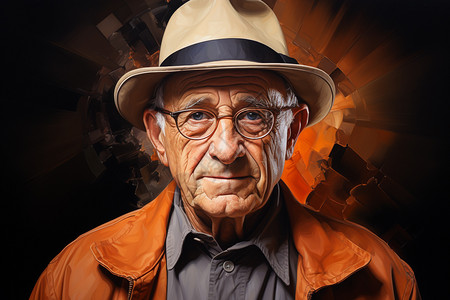 年迈的老人肖像插图图片