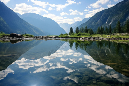 秀丽的风景和湖泊图片