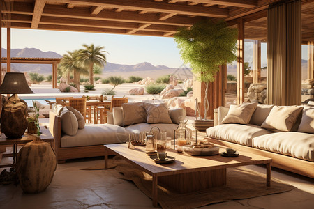 沙漠中的极简风格酒店图片