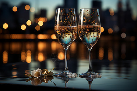 庆祝的香槟酒杯图片