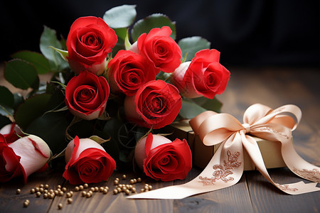 浪漫的花束礼盒图片